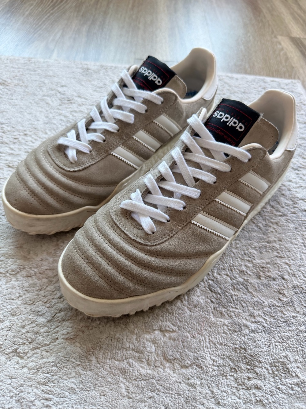 adidas x Alexander Wang BBall Soccer Beige Sneakers Sz 8
